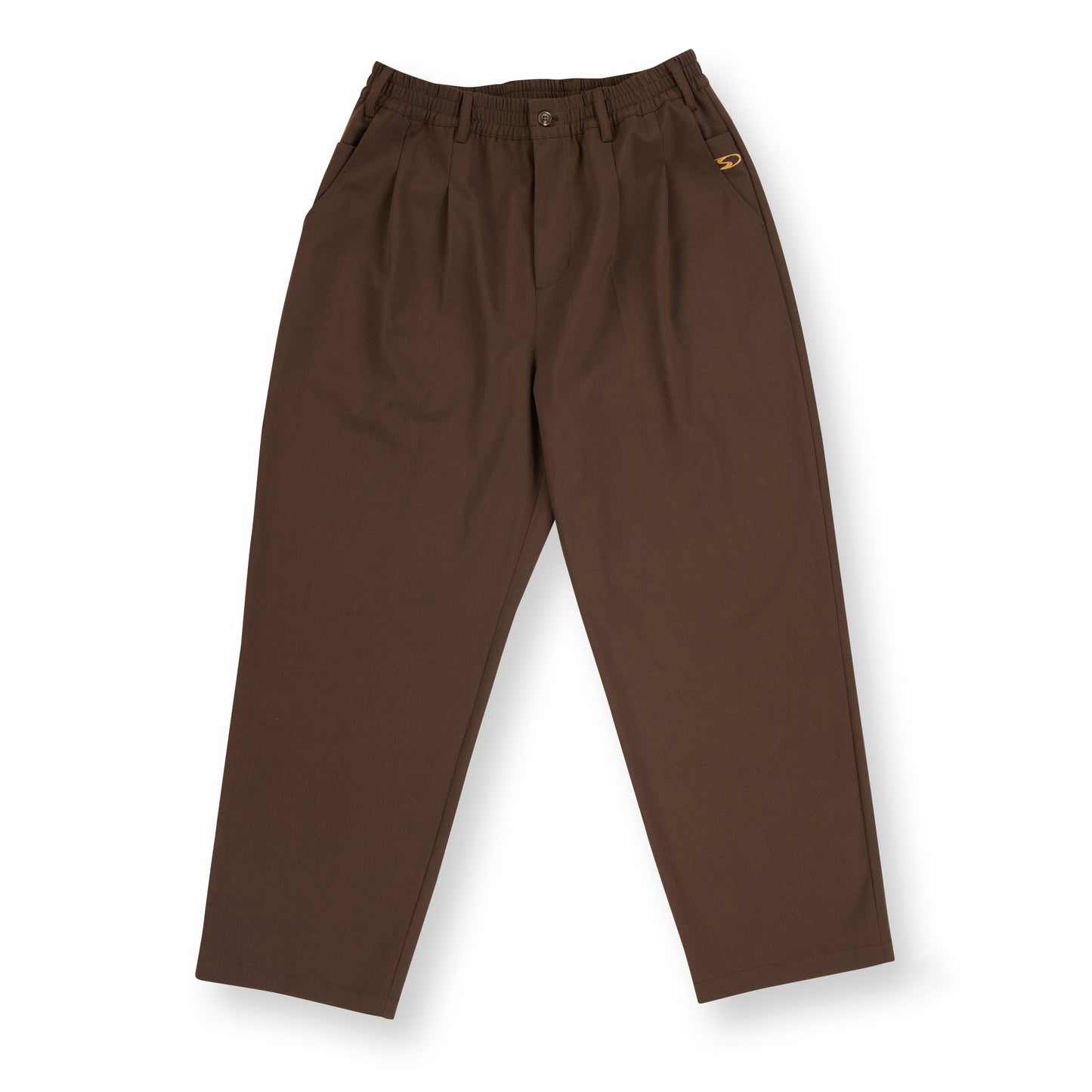 PLEATED PANTS BROWN